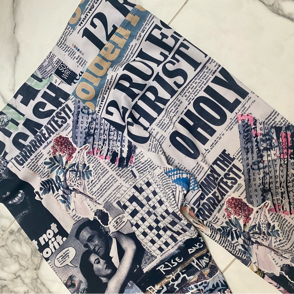 Desigual newsprint leggings in light stretchy fabric 📰💖🗞️